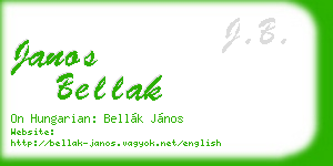 janos bellak business card